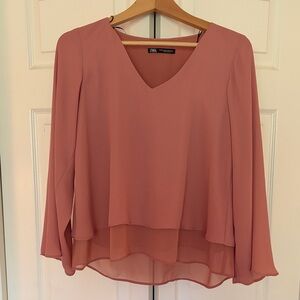 Zara Women's Blush Layered Blouse